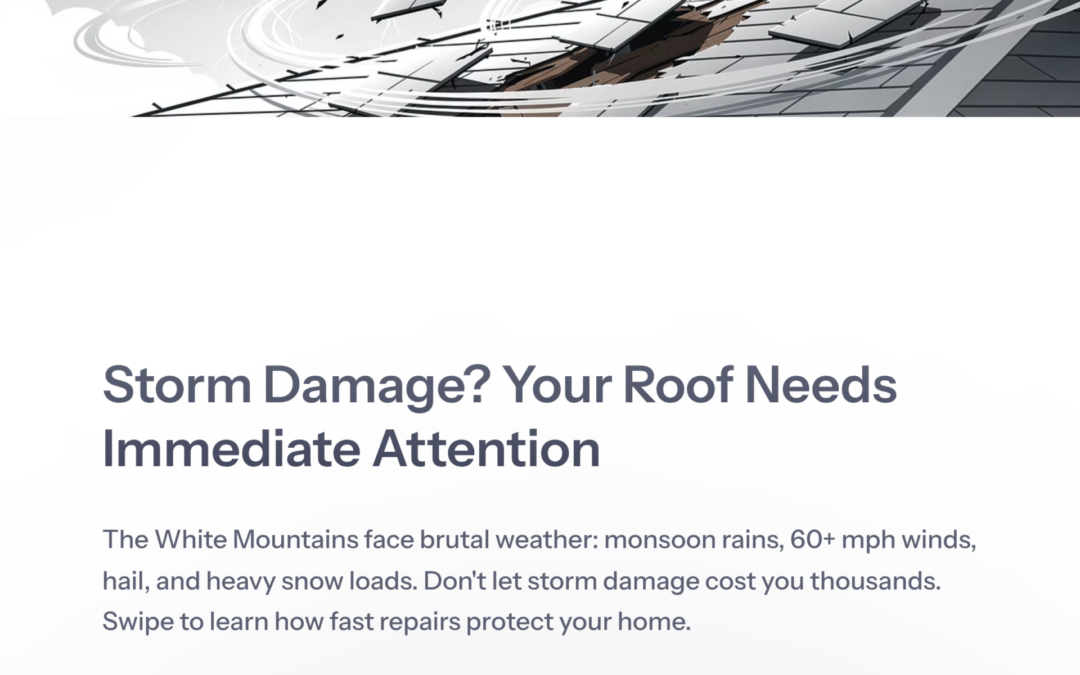 Storm Damage Roof Repair in the White Mountains